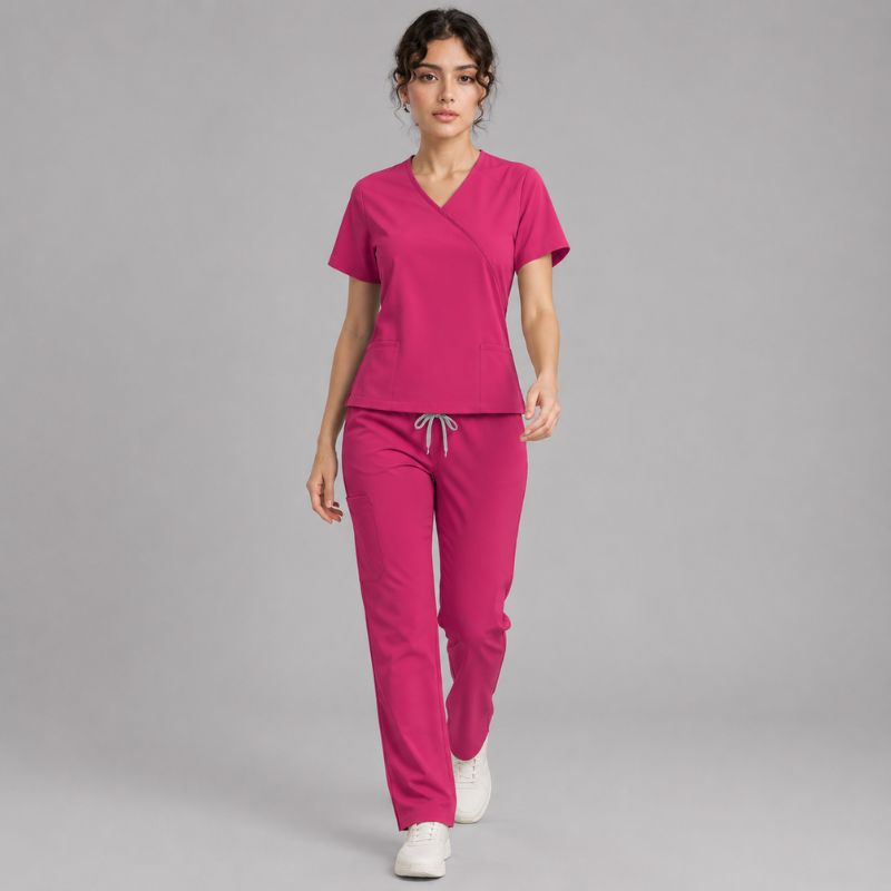 Women's Plain Fitted Surgical Scrub Set Taissa