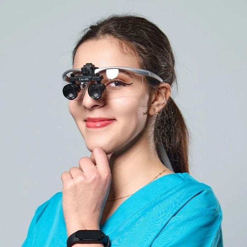 Essential Binocular Loupe with LED Headlight 2.5X / 3.5X - worn by professional for hands-free magnification