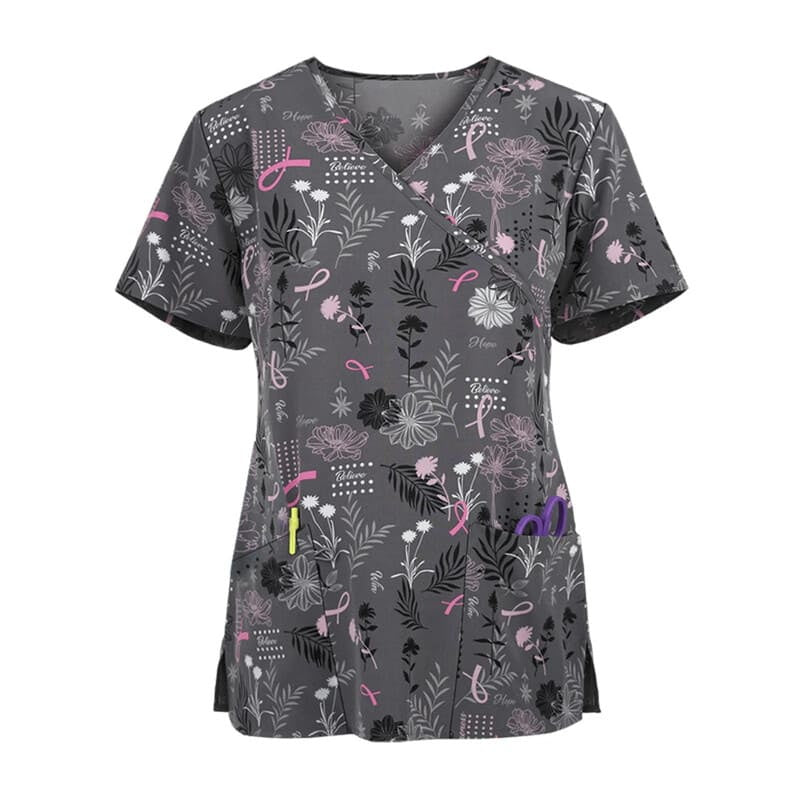 Women's Printed Scrub Top Cute + GIFT - Pattern 01