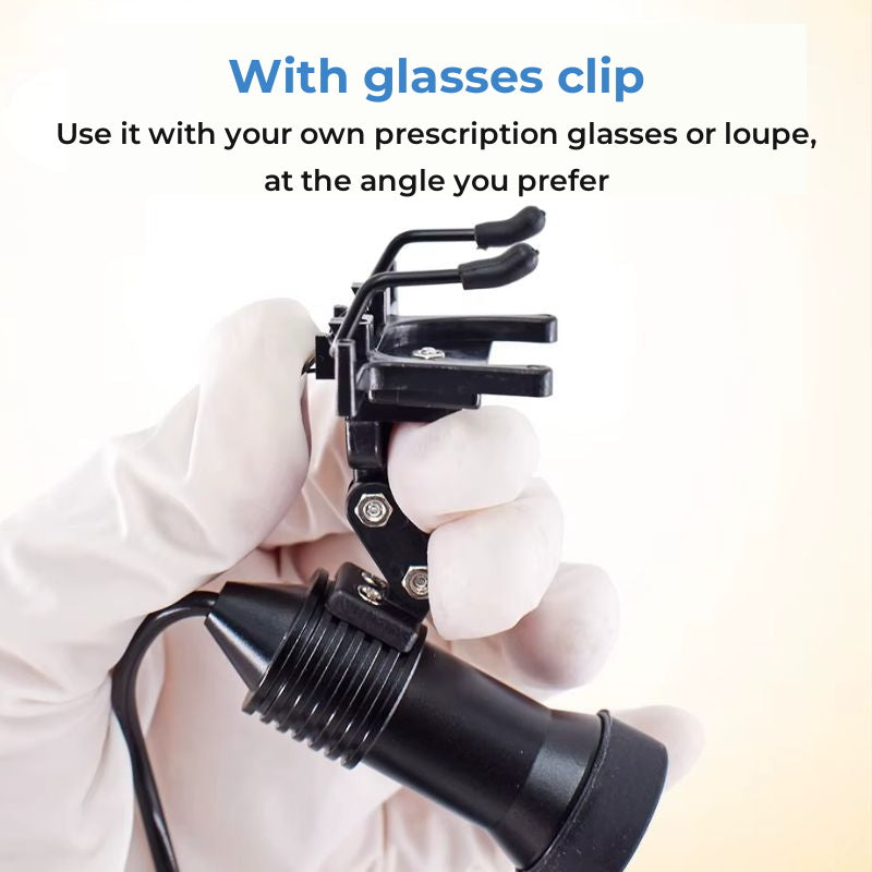 LED Headlight for Glasses and Loupes Illuminous - glasses clip attachment
