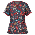 Blusa Scrub Feminino Estampado Cute - Vitally PRO