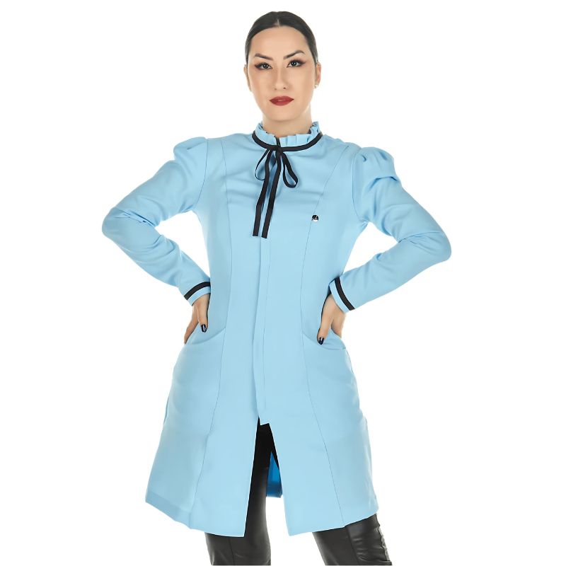 Jaleco Feminino Acinturado Gola Laço Flavia