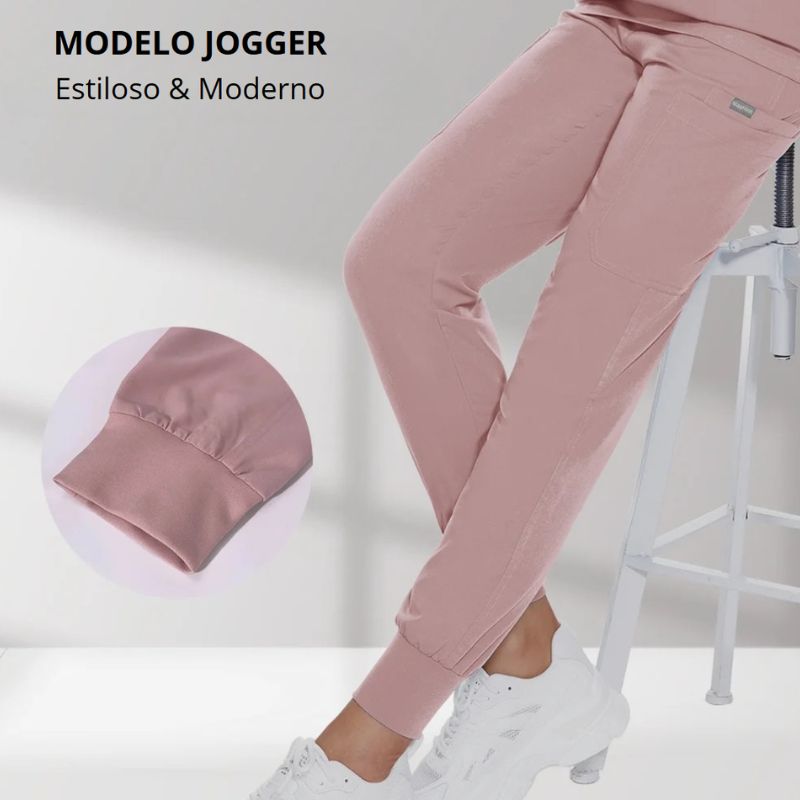 Women's Plain Gray Jogger Surgical Scrub Set Carla
