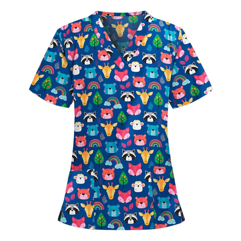 Blusa Scrub Feminino Estampado Cute - Vitally PRO