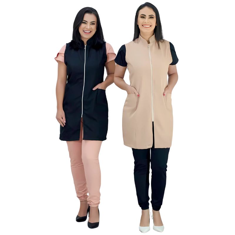Women's Sleeveless Zip Lab Coat Catia