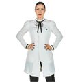 Flavia Women's Fitted Bow Collar Lab Coat