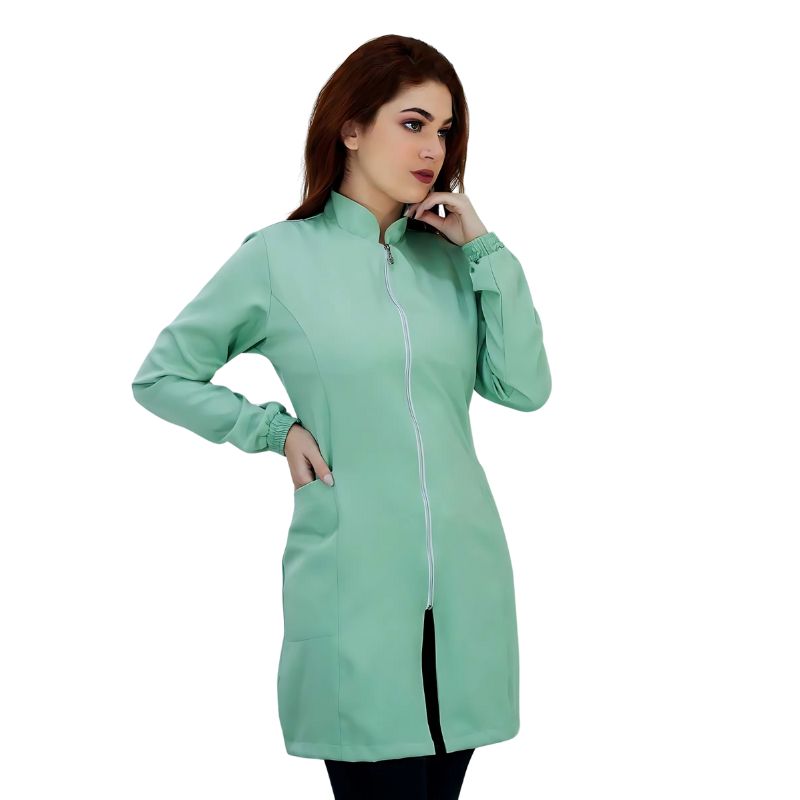 Women's Cuffed Zip Lab Coat Vania