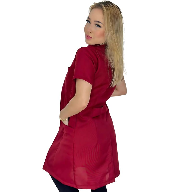Women's Short Sleeve Zip Lab Coat Anita
