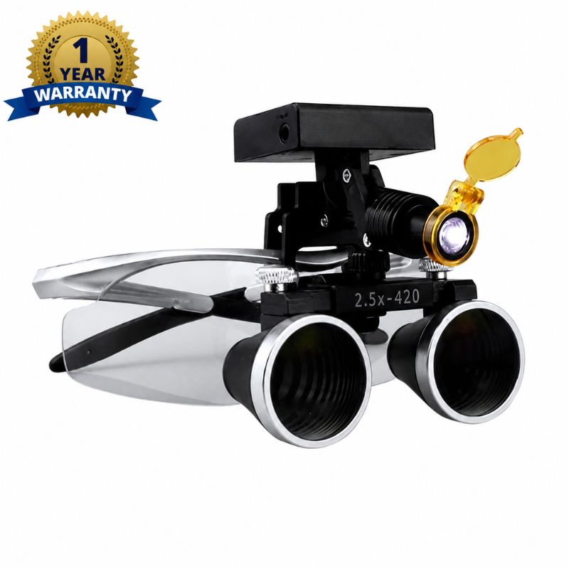 Unique Binocular Loupe with Wireless LED Headlight 2.5X / 3.5X - wireless LED loupe package contents and storage case