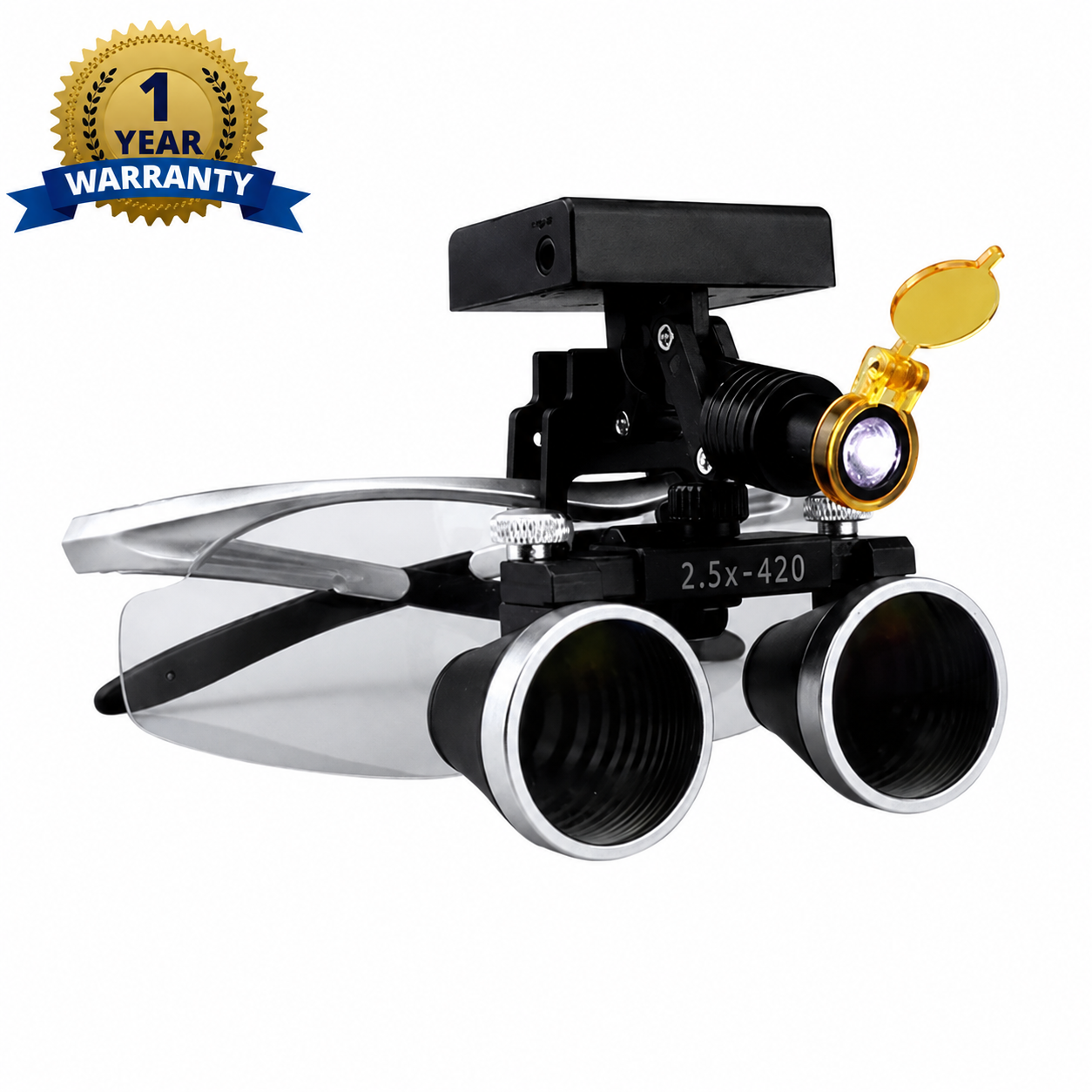 Unique Binocular Loupe with Wireless LED Headlight 2.5X / 3.5X - wireless LED headlight brightness and control features