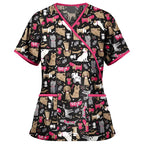 Blusa Scrub Feminino Estampado Cute - Vitally PRO