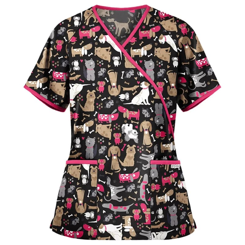 Blusa Scrub Feminino Estampado Cute - Vitally PRO