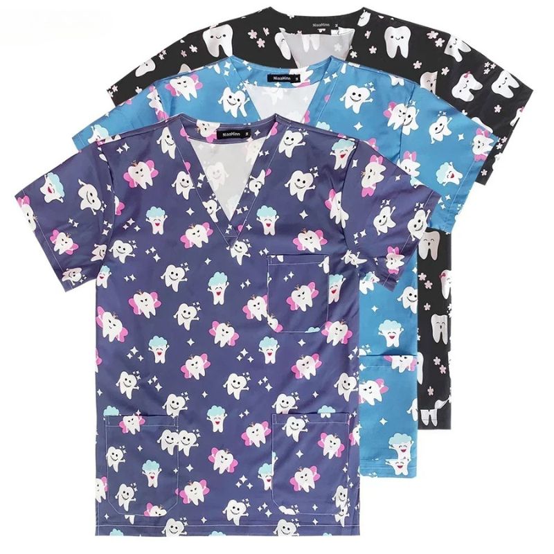 Women's Printed Dentistry Scrub Top