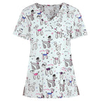 Blusa Scrub Feminino Estampado Cute - Vitally PRO