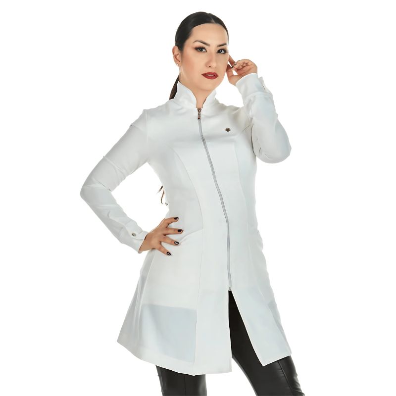 Raquel Women's Fitted Zip Lab Coat