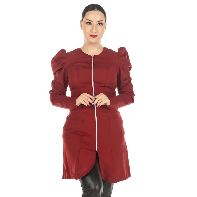 Olivia Women's Fitted Puff Sleeve Lab Coat
