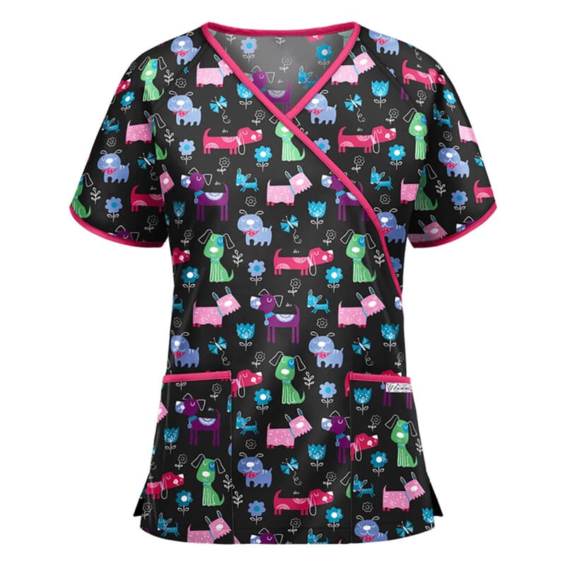 Blusa Scrub Feminino Estampado Cute - Vitally PRO