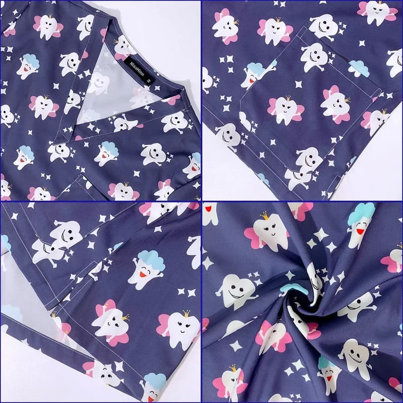 Women's Printed Dentistry Scrub Top