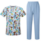 Men's Printed Animal Surgical Scrub Set