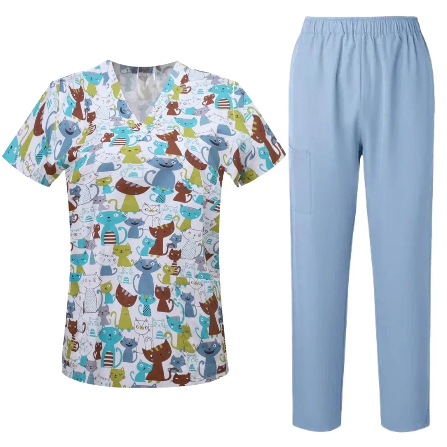 Men's Printed Animal Surgical Scrub Set
