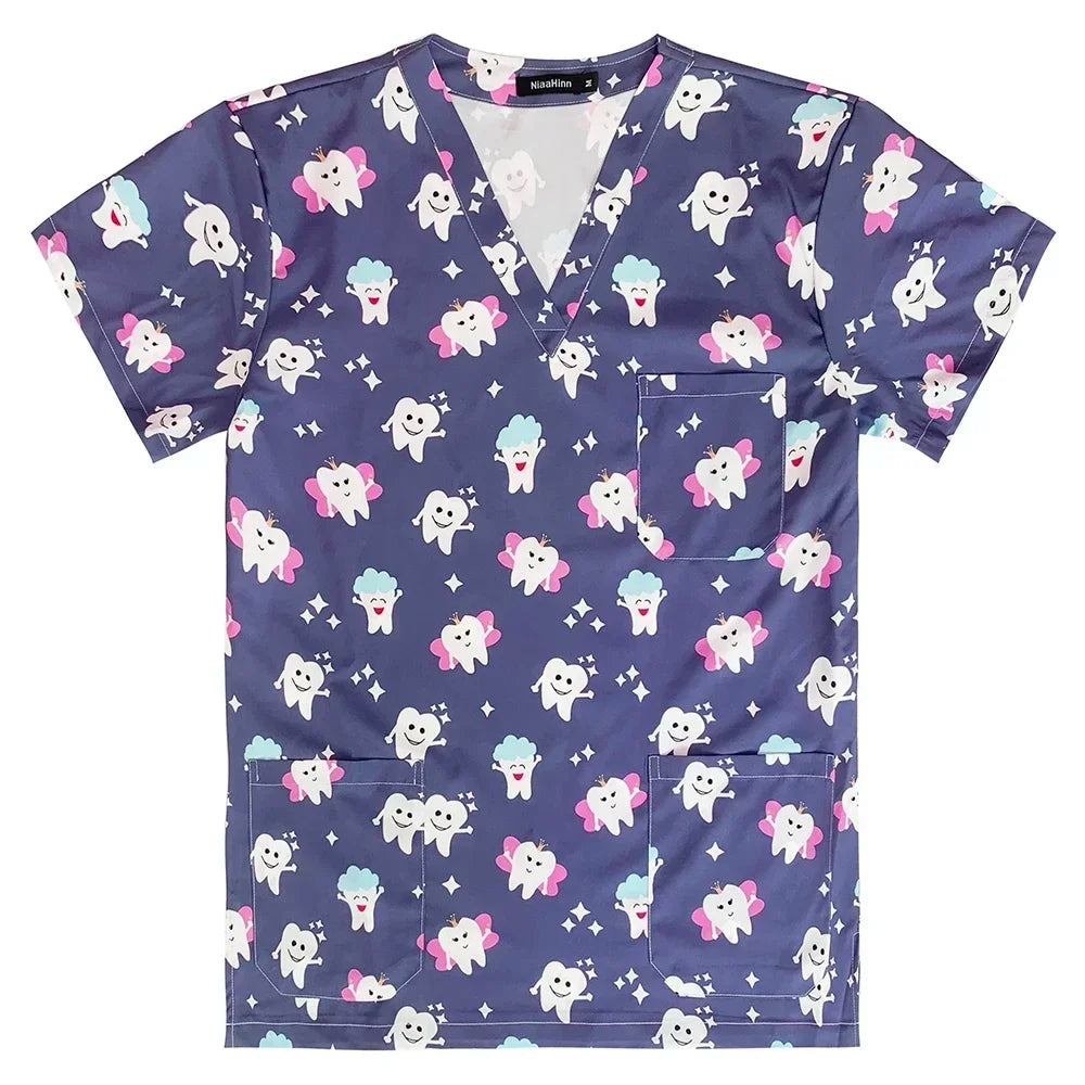 Women's Printed Dentistry Scrub Top