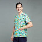 Men's Cotton Printed Animal Scrub Top