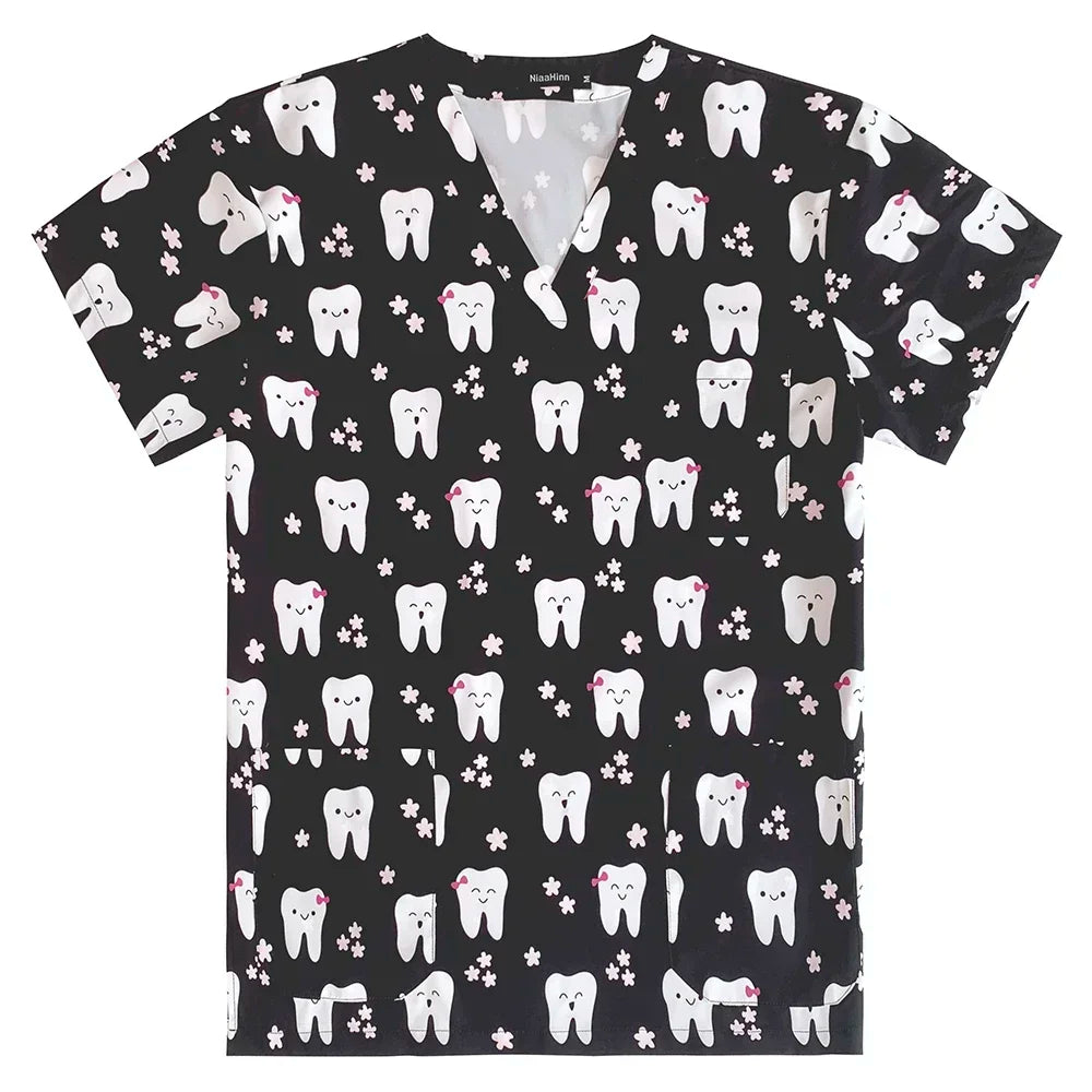 Men's Printed Dentistry Scrub Top