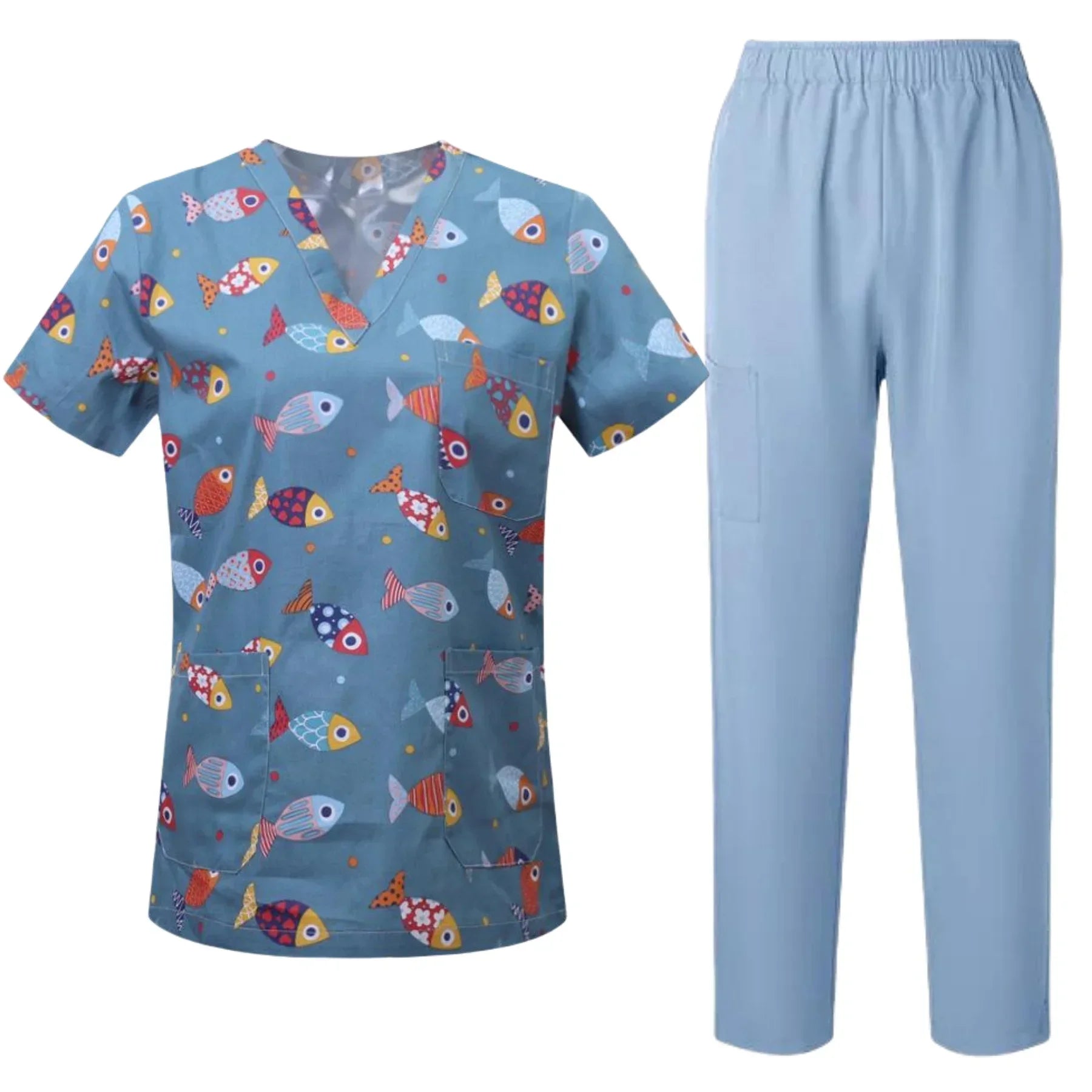 Men's Printed Animal Surgical Scrub Set