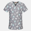 Women's Cotton Printed Animal Scrub Top
