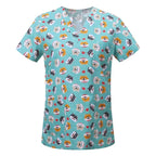 Men's Cotton Printed Animal Scrub Top
