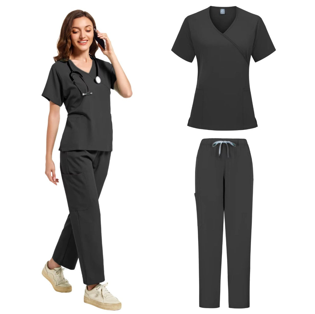 Women's Plain Fitted Surgical Scrub Set Taissa