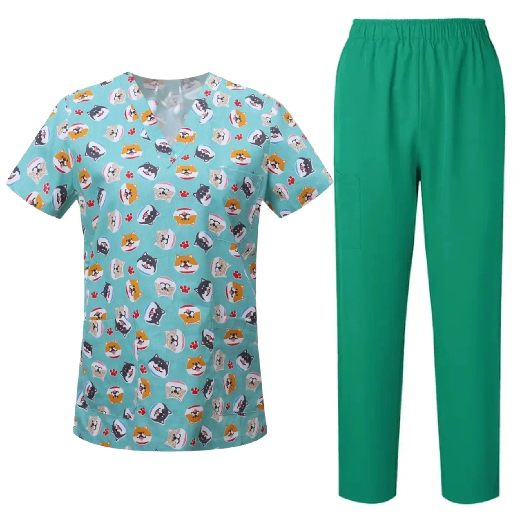 Men's Printed Animal Surgical Scrub Set