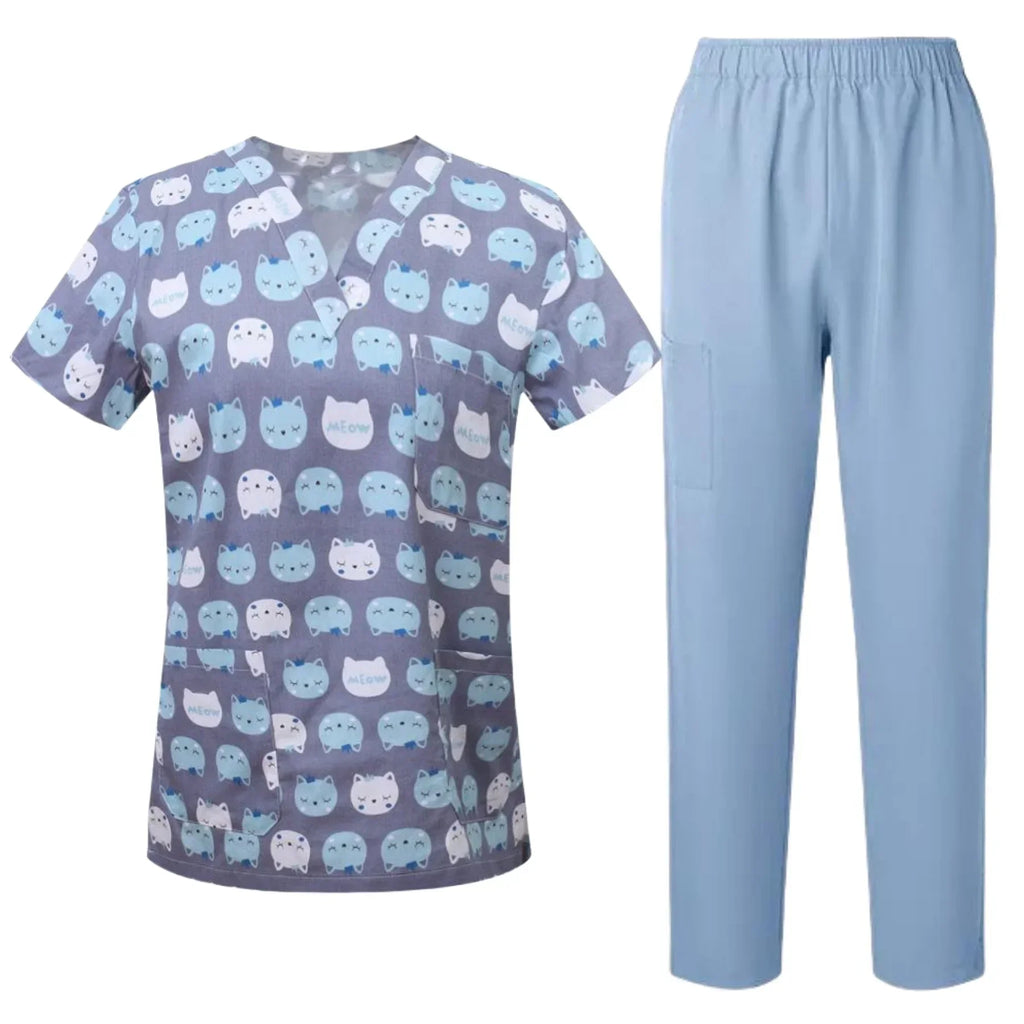 Men's Printed Animal Surgical Scrub Set
