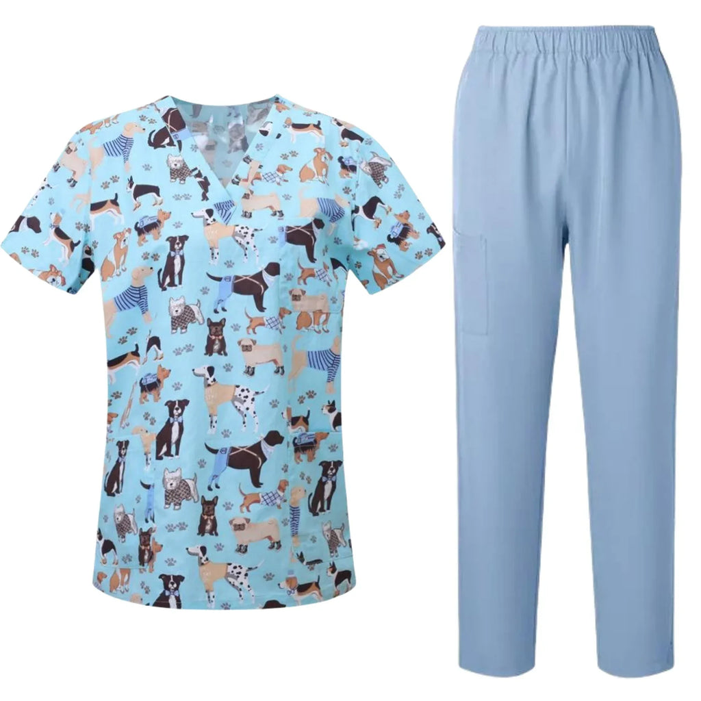 Women's Printed Animal Surgical Scrub Set
