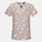 Women's Cotton Printed Animal Scrub Top