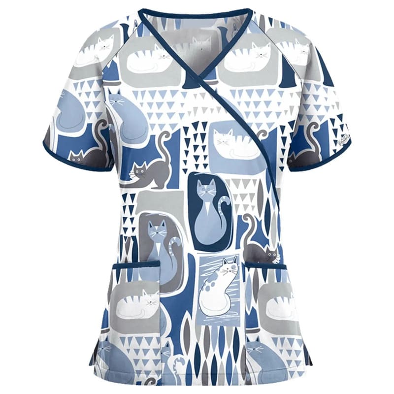 Blusa Scrub Feminino Estampado Cute - Vitally PRO