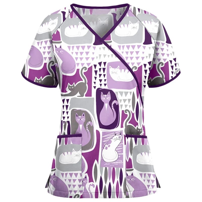 Blusa Scrub Feminino Estampado Cute - Vitally PRO
