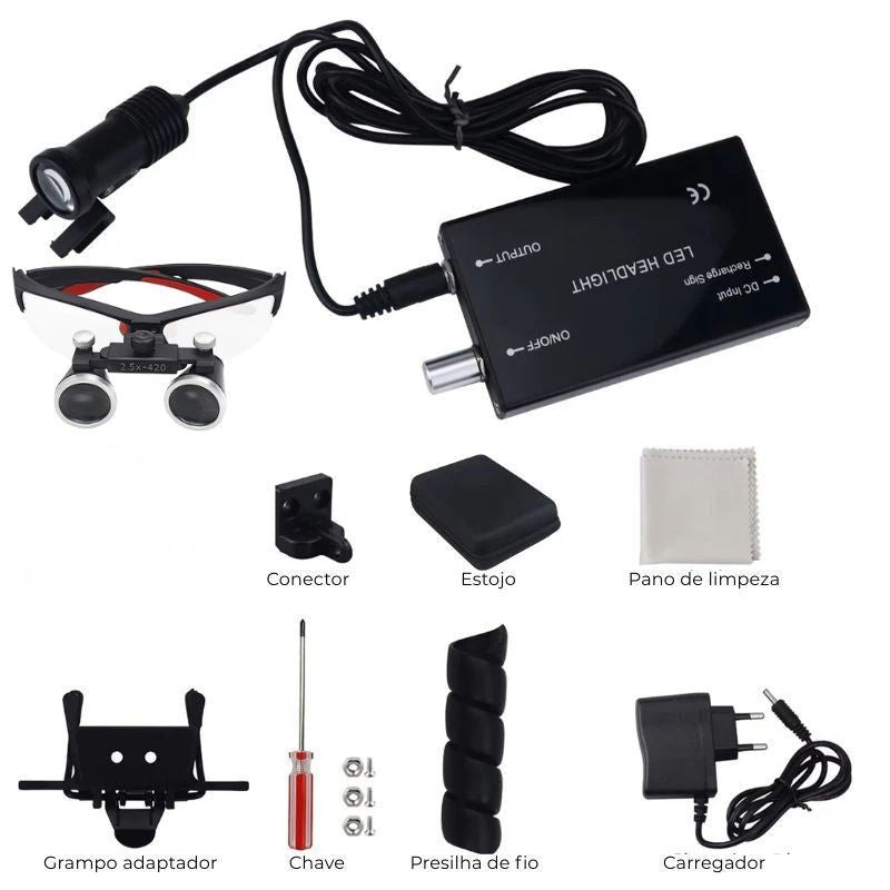 Binocular Loupe with LED Headlight Essential 2.5X 3.5X